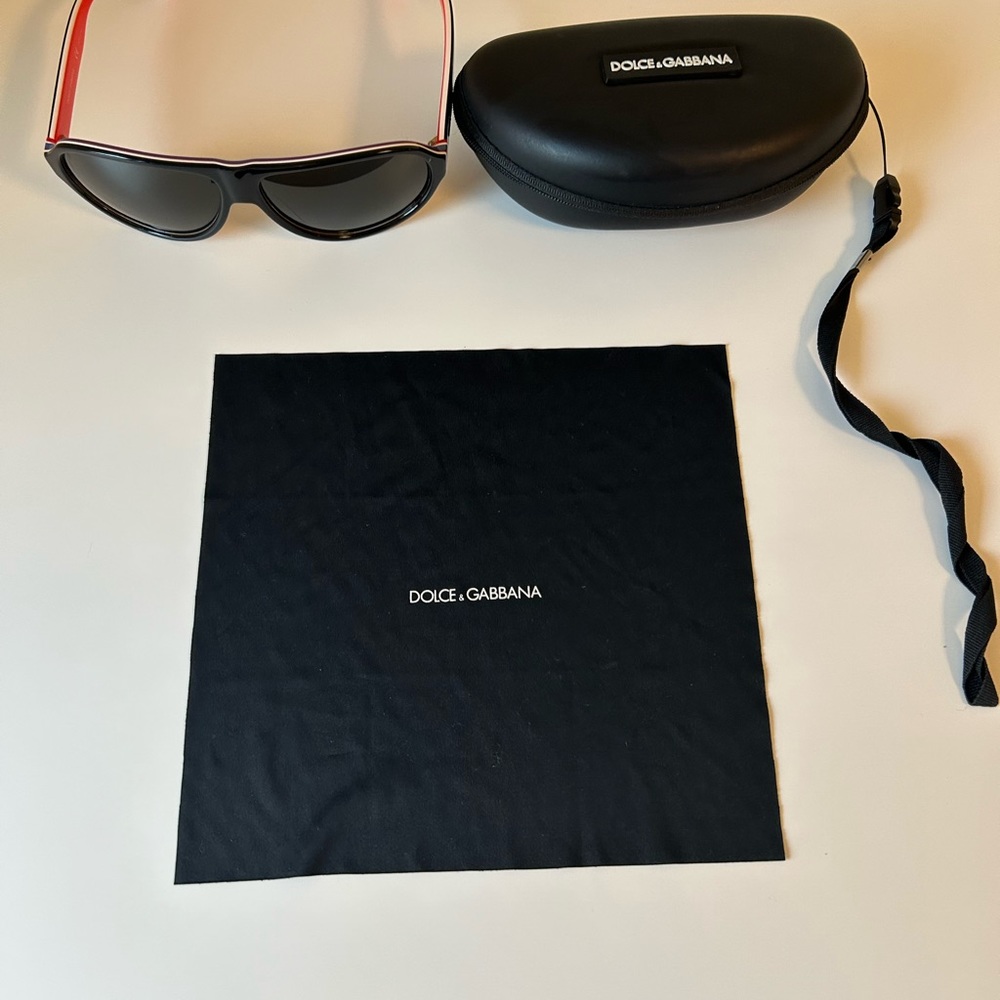 Unisex Dolce and Gabbana Aviator Sunglasses with Red,White and Blue trim!